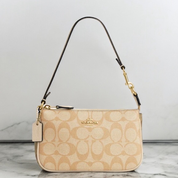Coach Nolita 19 In Blocked Signature Canvas Gold/Light Khaki/Ivory Multi - Picture 1 of 6